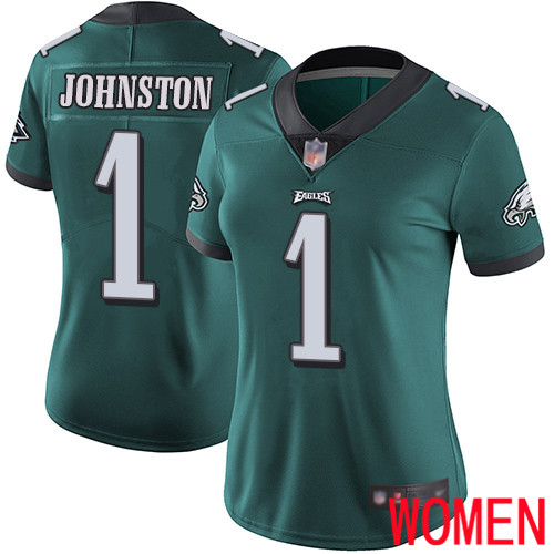 Women Philadelphia Eagles 1 Cameron Johnston Midnight Green Team Color Vapor Untouchable NFL Jersey